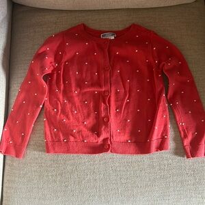 Jacadi cardigan pink with white sown in circles size 4A